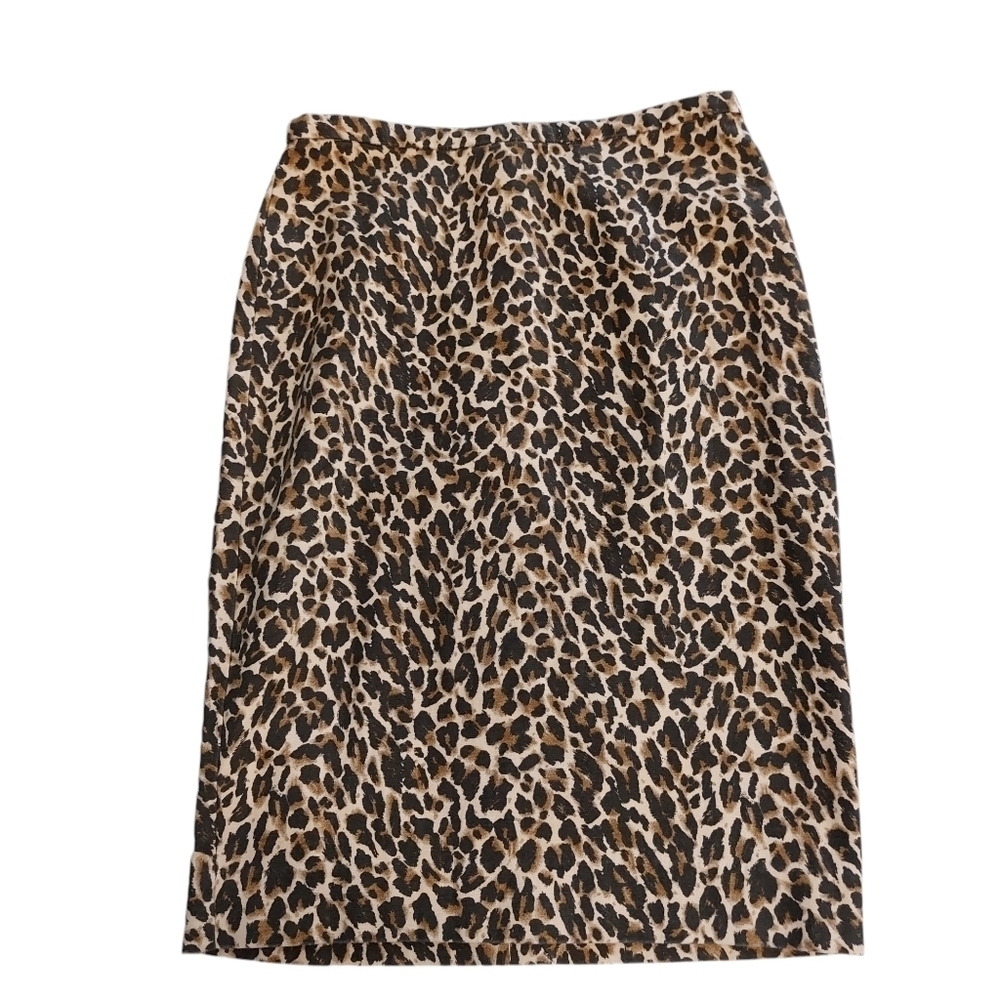 J. Crew Animal Print Side Zip Pencil Skirt- size 4 - Picture 3 of 8